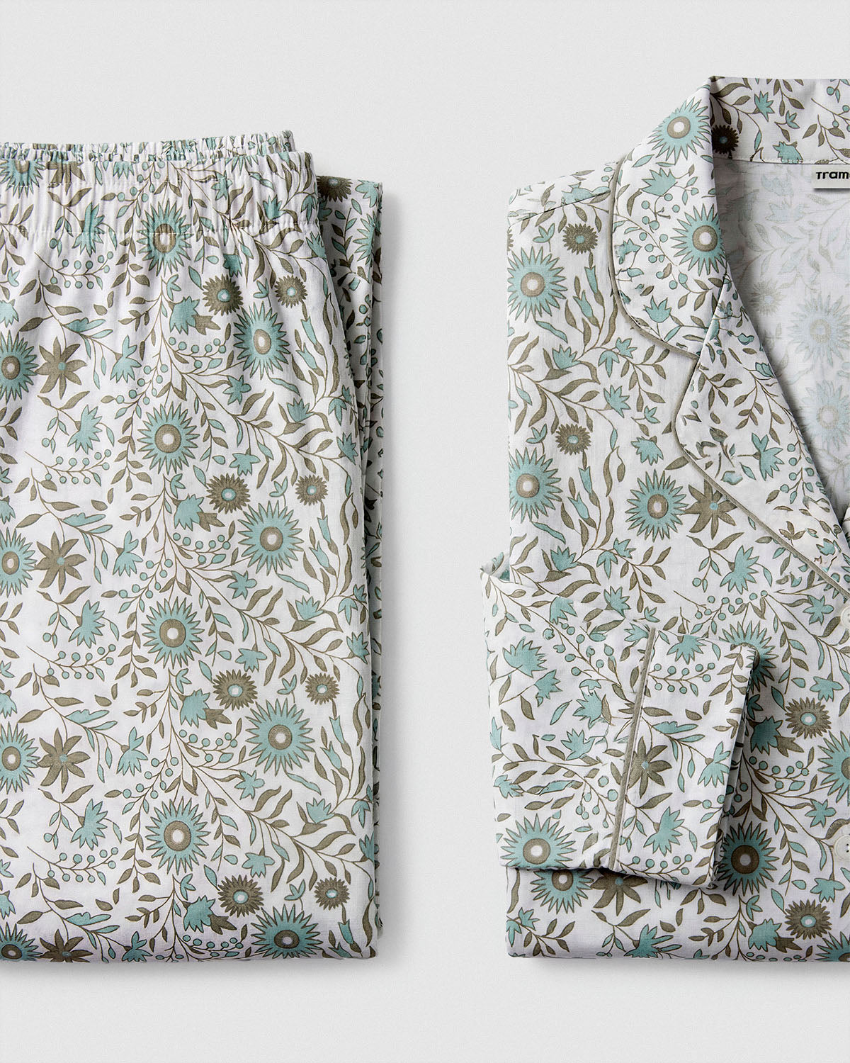 Pijama largo camisero algodón melodi verde