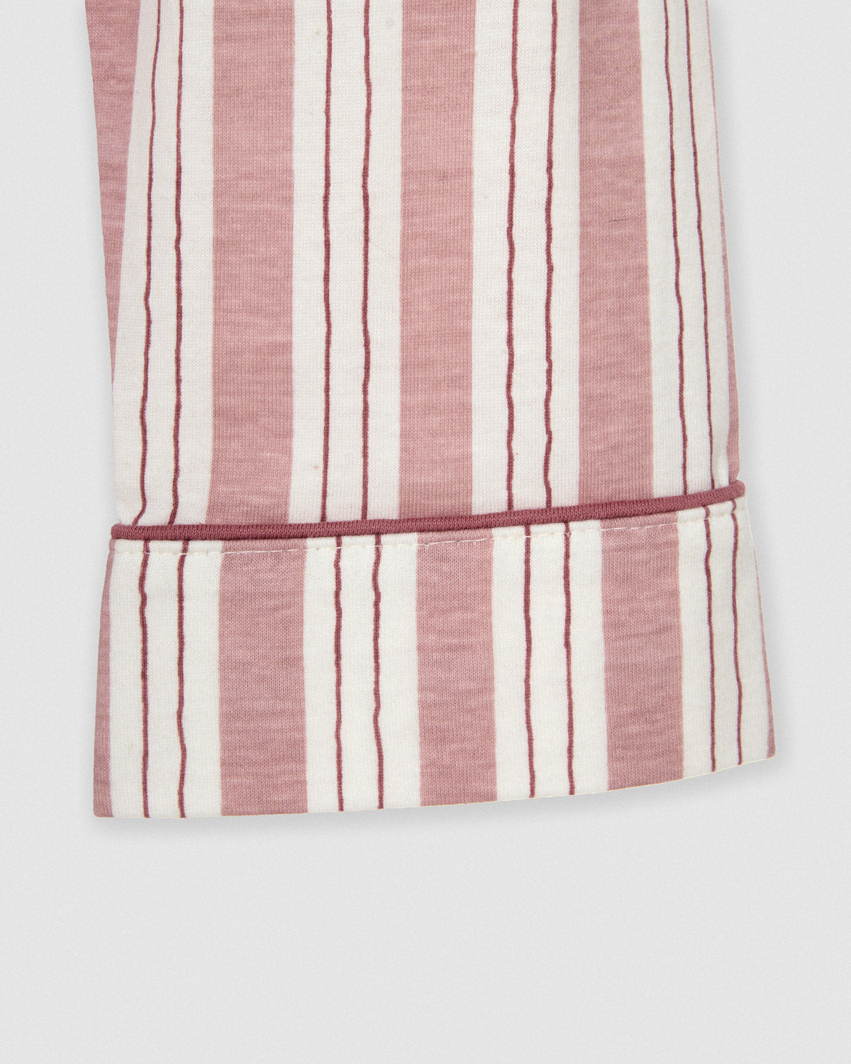 Pijama comprido tipo camisa em algodão às riscas zuri rosa