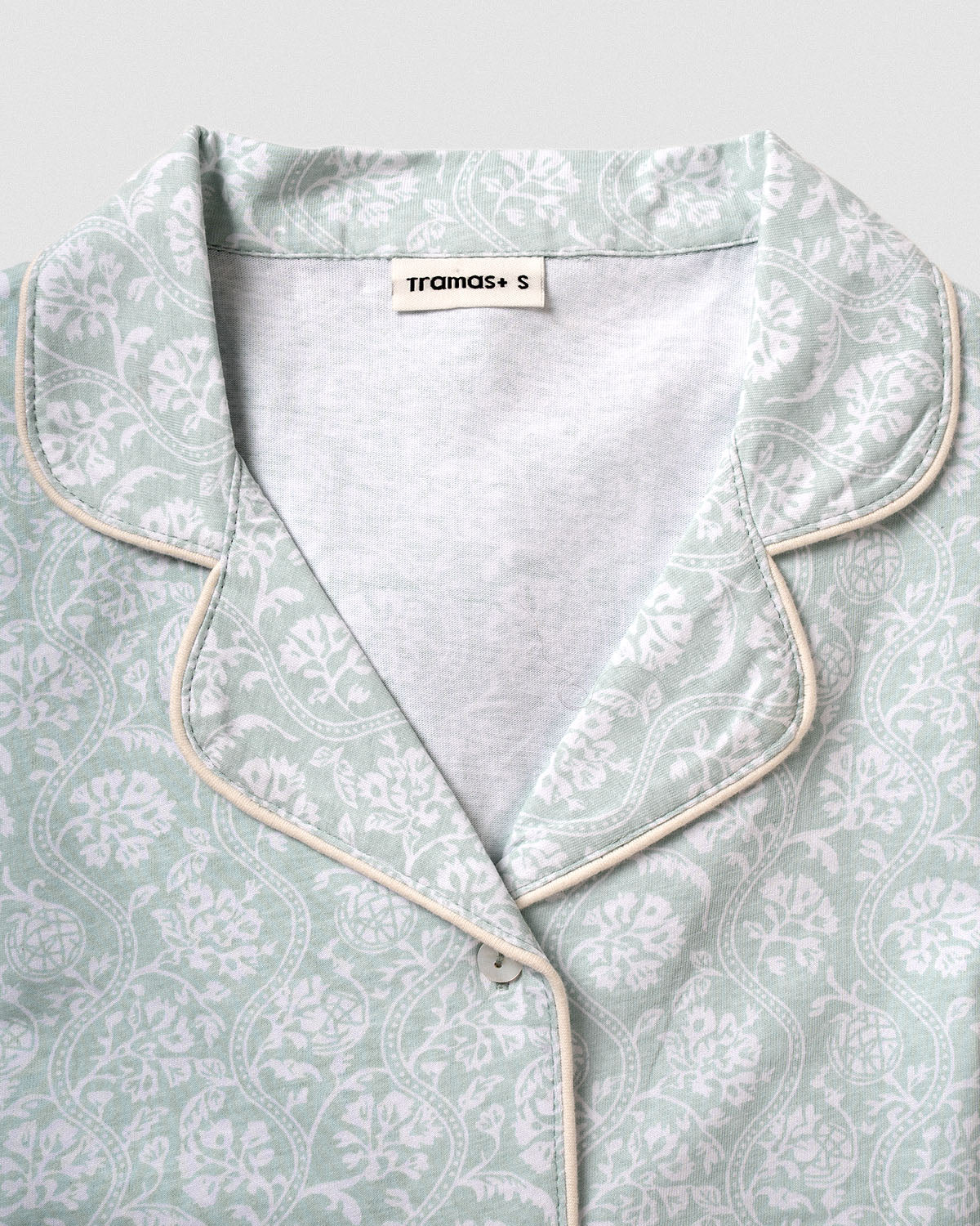 Pijama largo camisero algodón verao celeste
