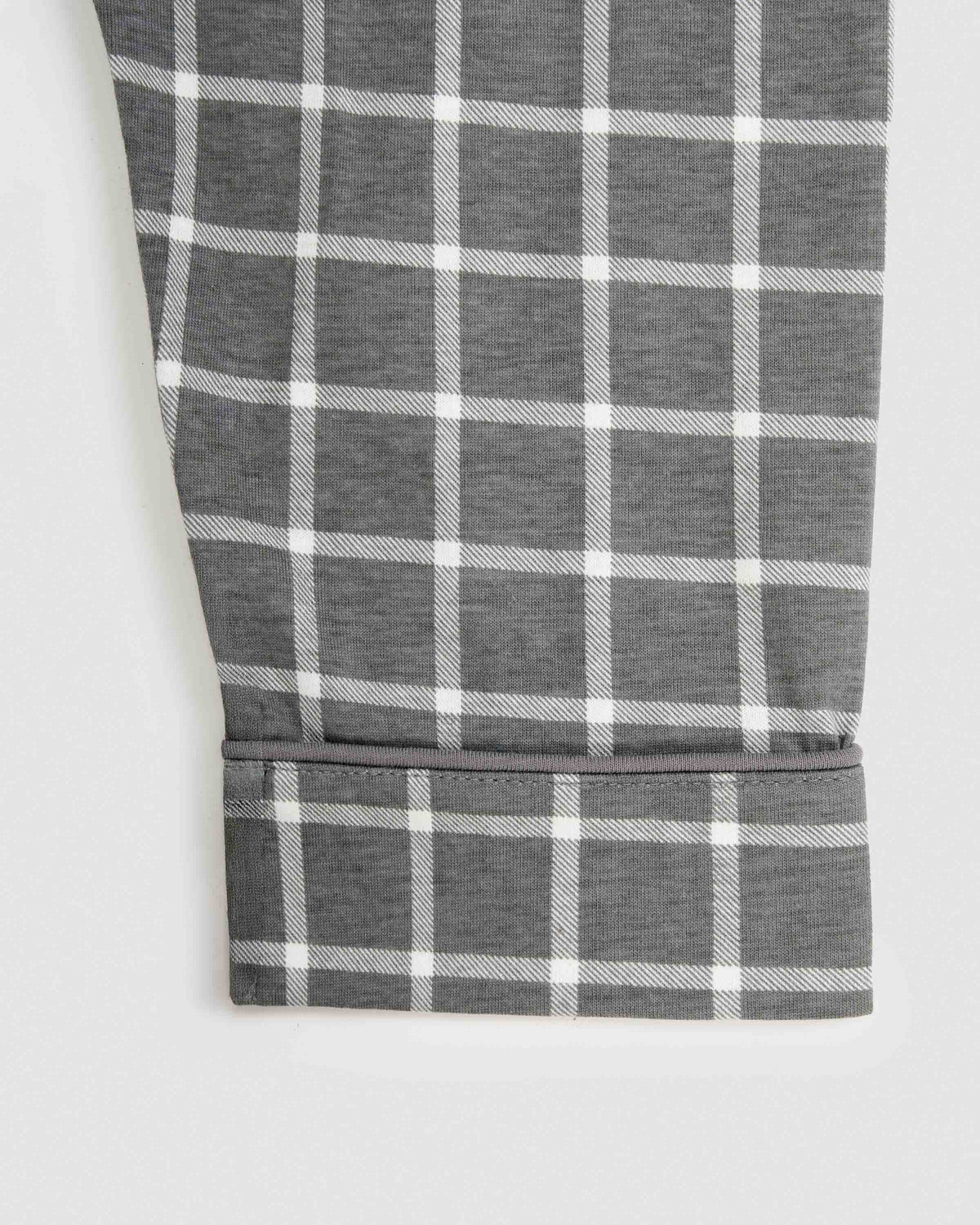 Pigiama lungo a camicia in cotone da uomo cuadro roberto grigio