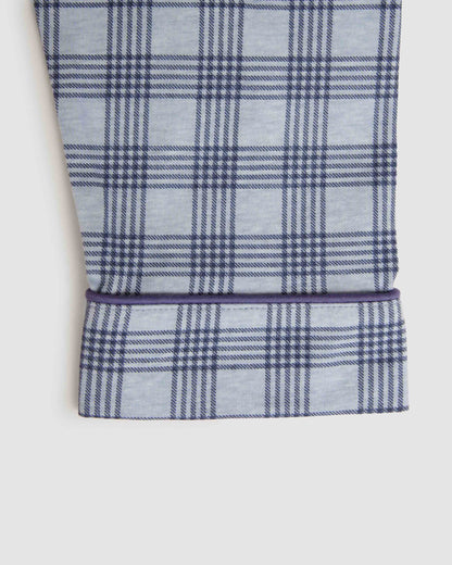 Pijama largo camisero algodón cuadro seren índigo