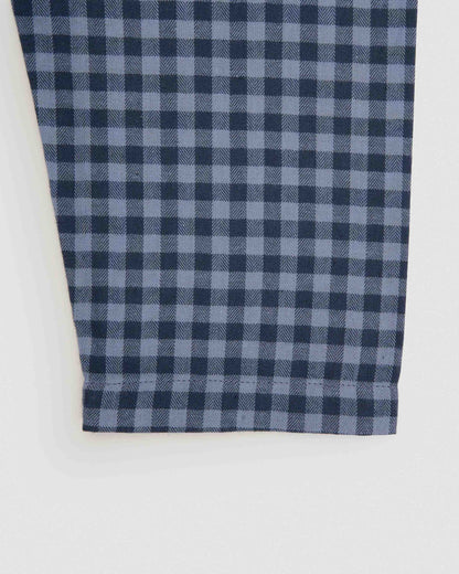 Pijama camisero franela cuadro soreya azul grisáceo