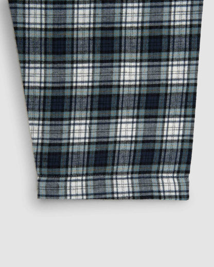 Pijama camisero franela algodón cuadro olen azul marino