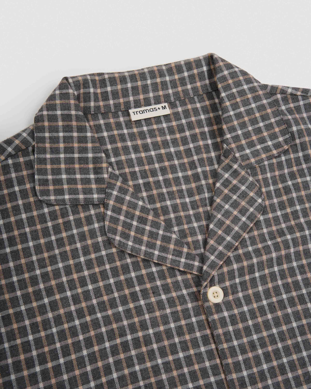 Pijama camisero franela algodón cuadro sogno gris