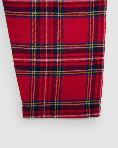 Pijama hombre camisero franela cuadro nicolás rojo