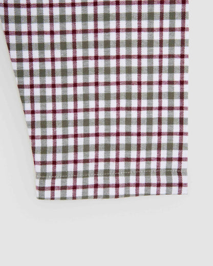 Pijama camisero franela cuadro ossia burdeos
