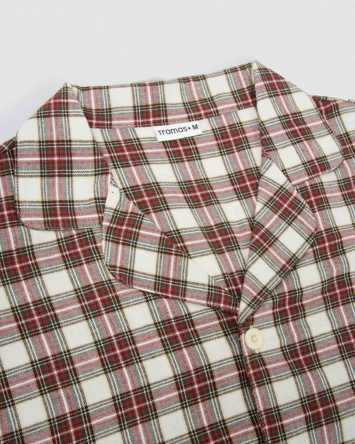 Pijama hombre camisero franela cuadro vara burdeos
