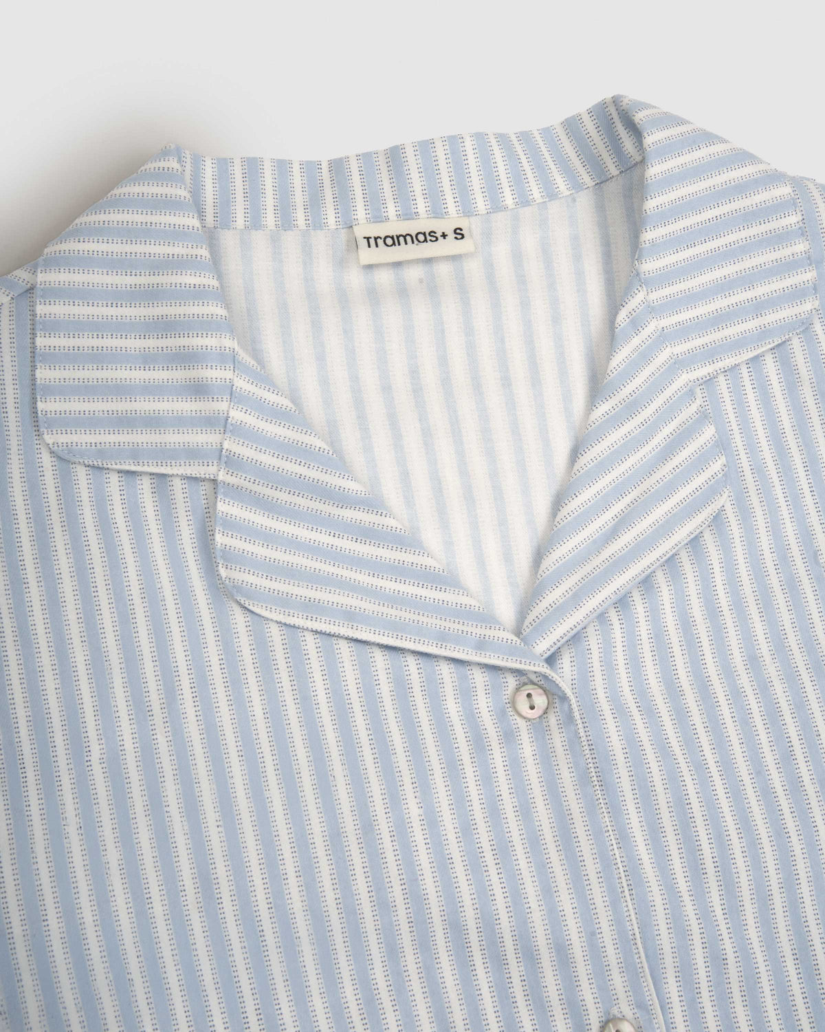 Pijama camisero franela algodón raya ferdinand celeste