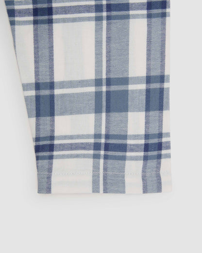 Pijama camisero franela cuadro ovra índigo