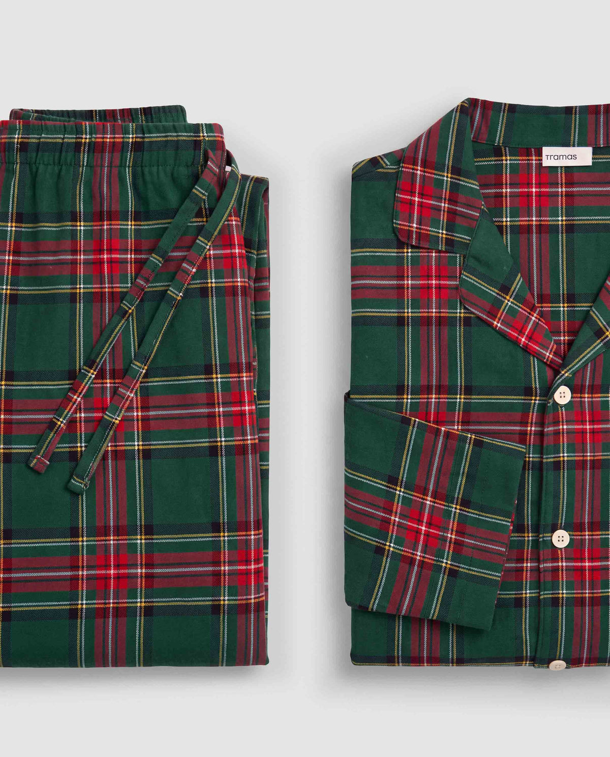 Pijama mujer camisero franela cuadro jairo verde
