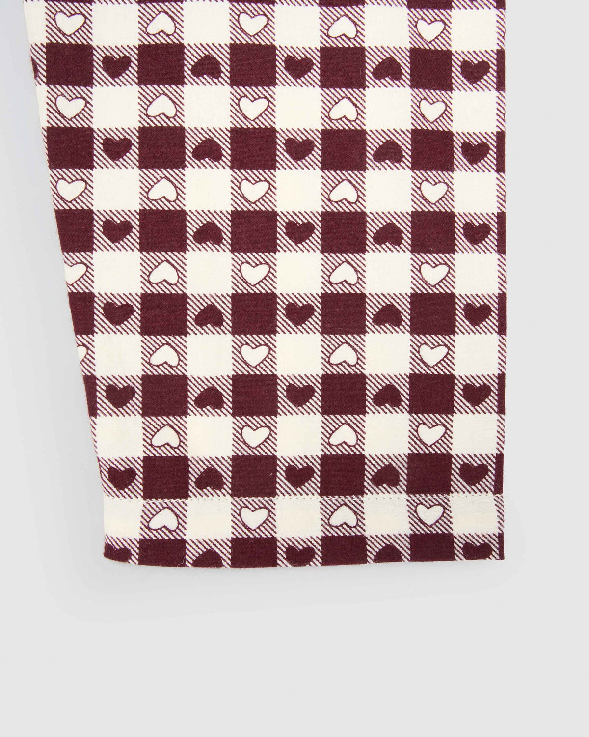 Pijama camisero franela cuadro boston burdeos