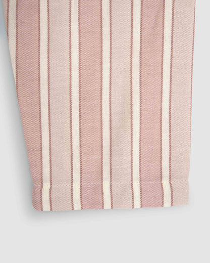 Pijama camisero franela algodón raya ondea rosa