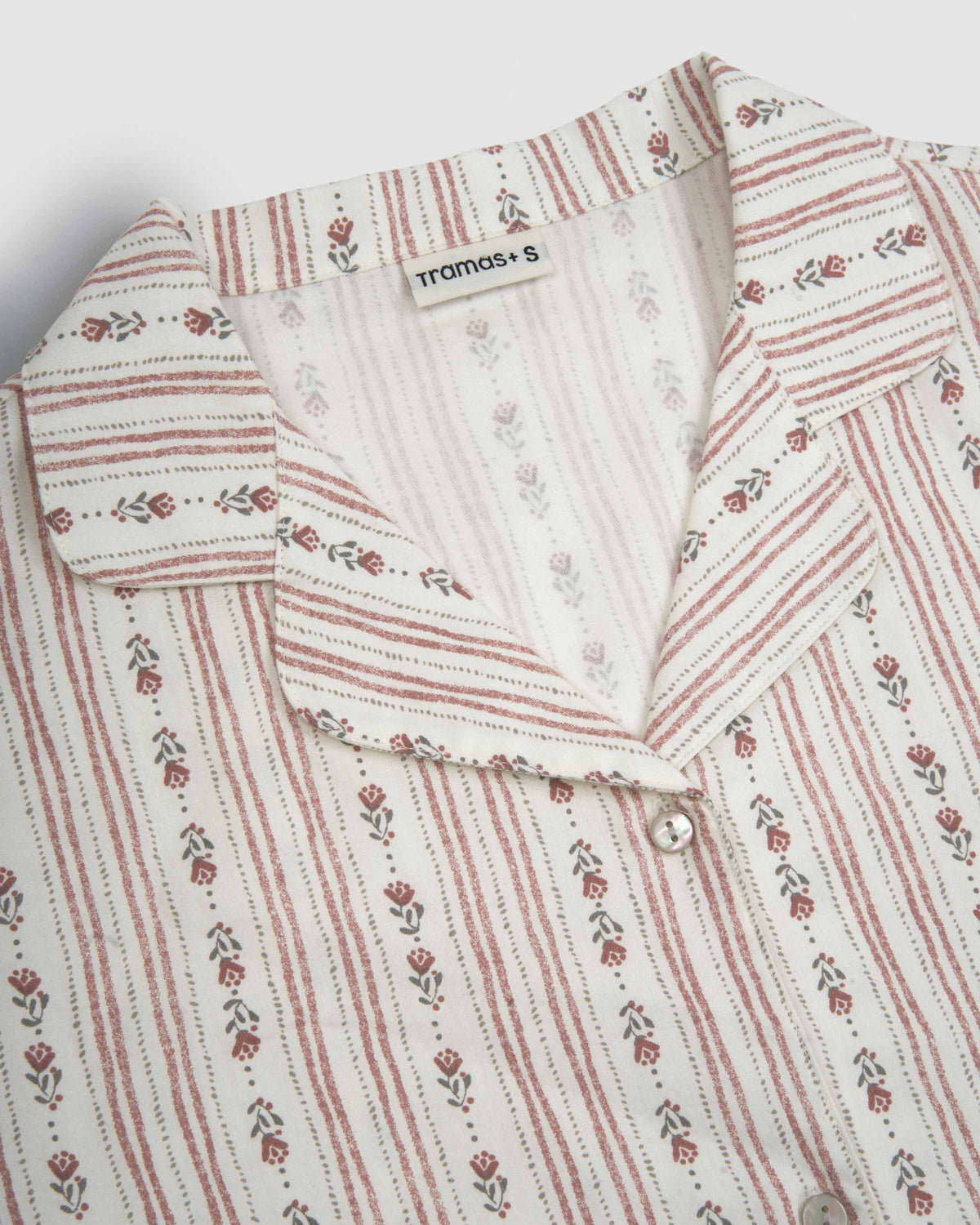 Pijama camisero franela algodón savia rosa
