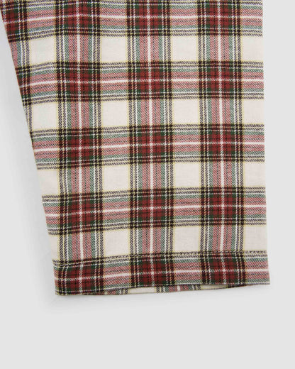 Pijama mujer camisero franela cuadro vara burdeos