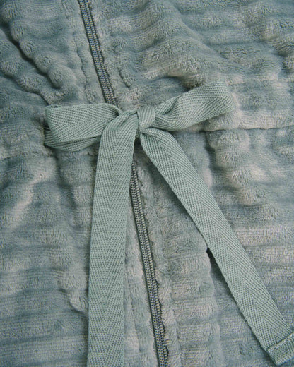Bata terciopelo raya cremallera verde francés