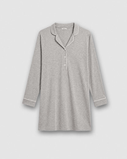 Camisón camisero viscosa punto gris