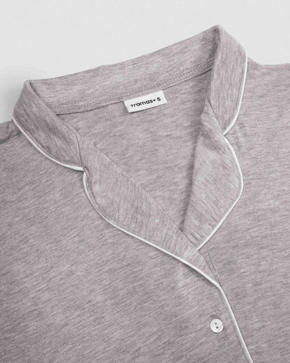 Camisón camisero viscosa punto gris
