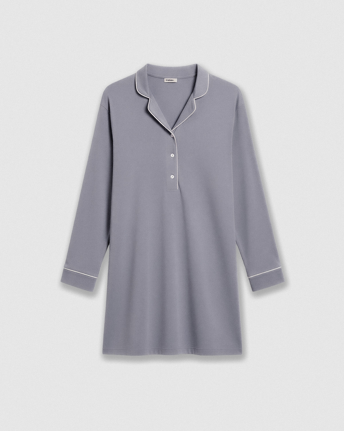 Camisón manga larga viscosa punto vivo Azul Indigo