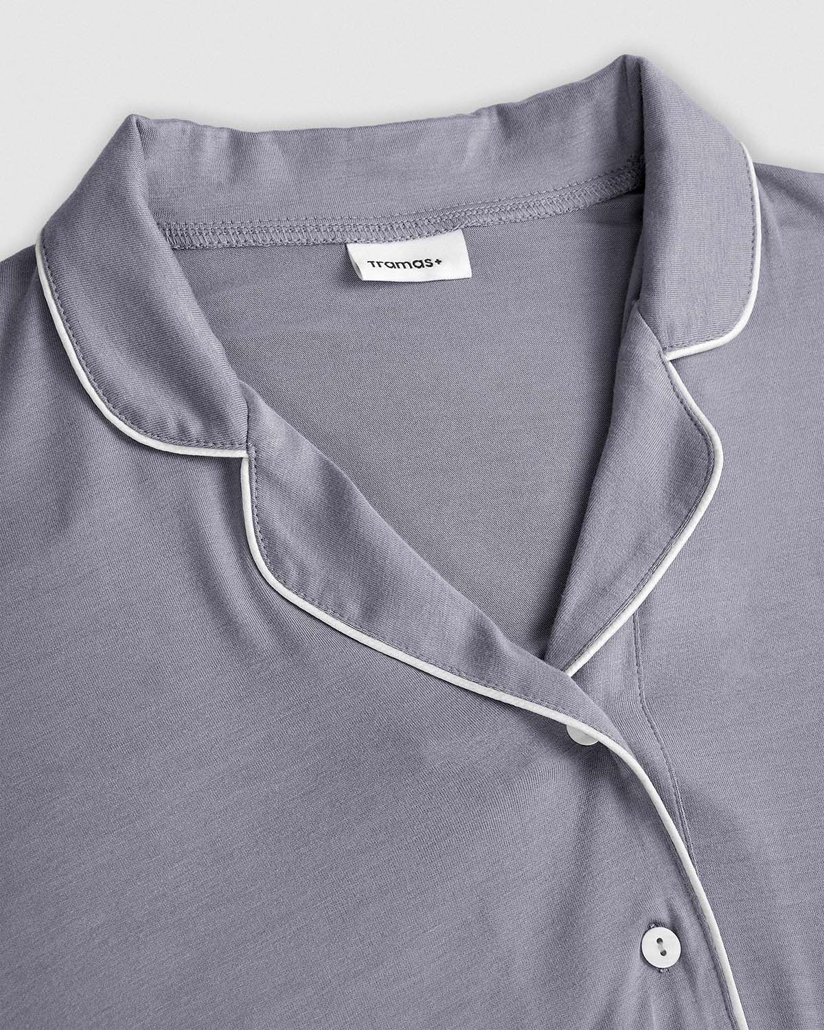 Camisón manga larga viscosa punto vivo Azul Indigo