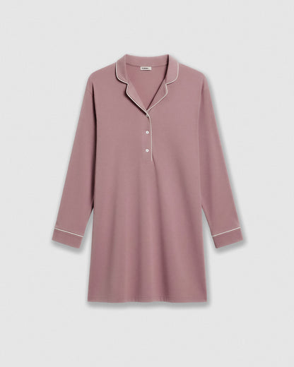 Camisón camisero premamá viscosa punto rosa