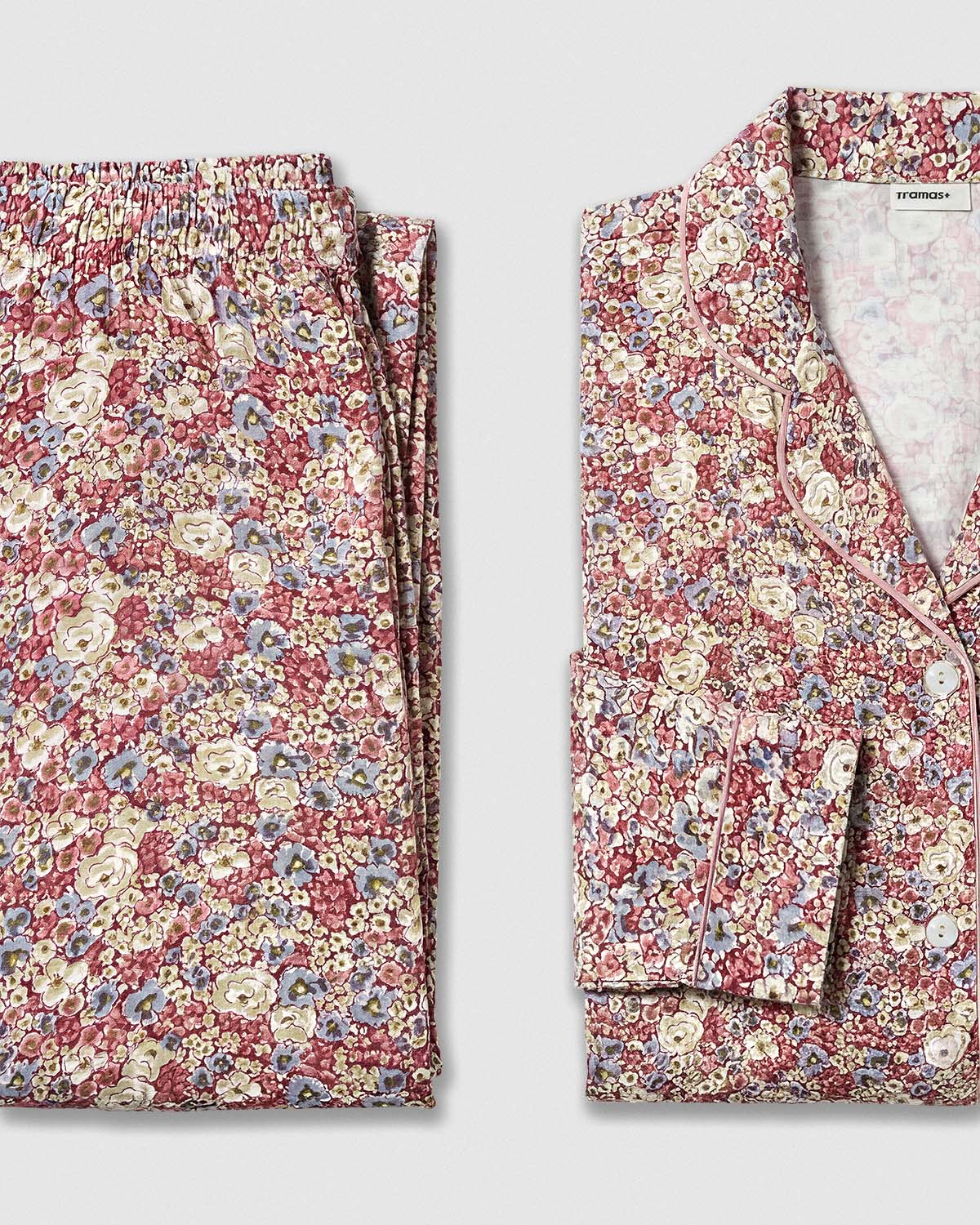 Pijama largo camisero viscosa nuts malva rosa