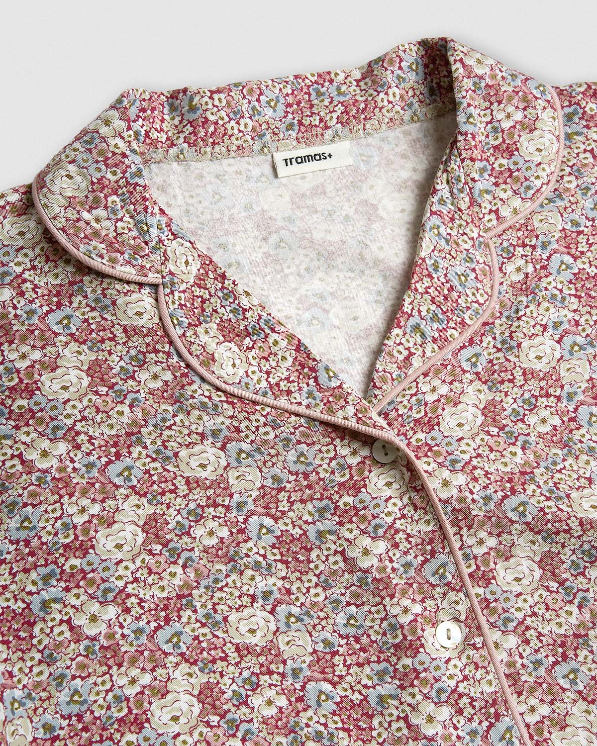 Pijama largo camisero viscosa nuts malva rosa