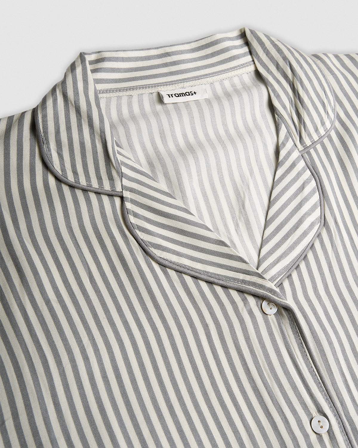 Pijama largo camisero viscosa raya kodac verde keike