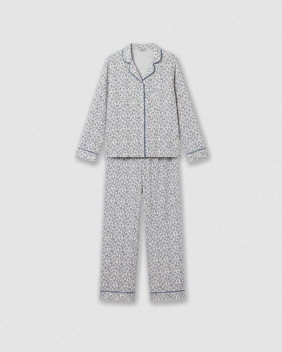 Pijama largo camisero viscosa canale azul verdoso