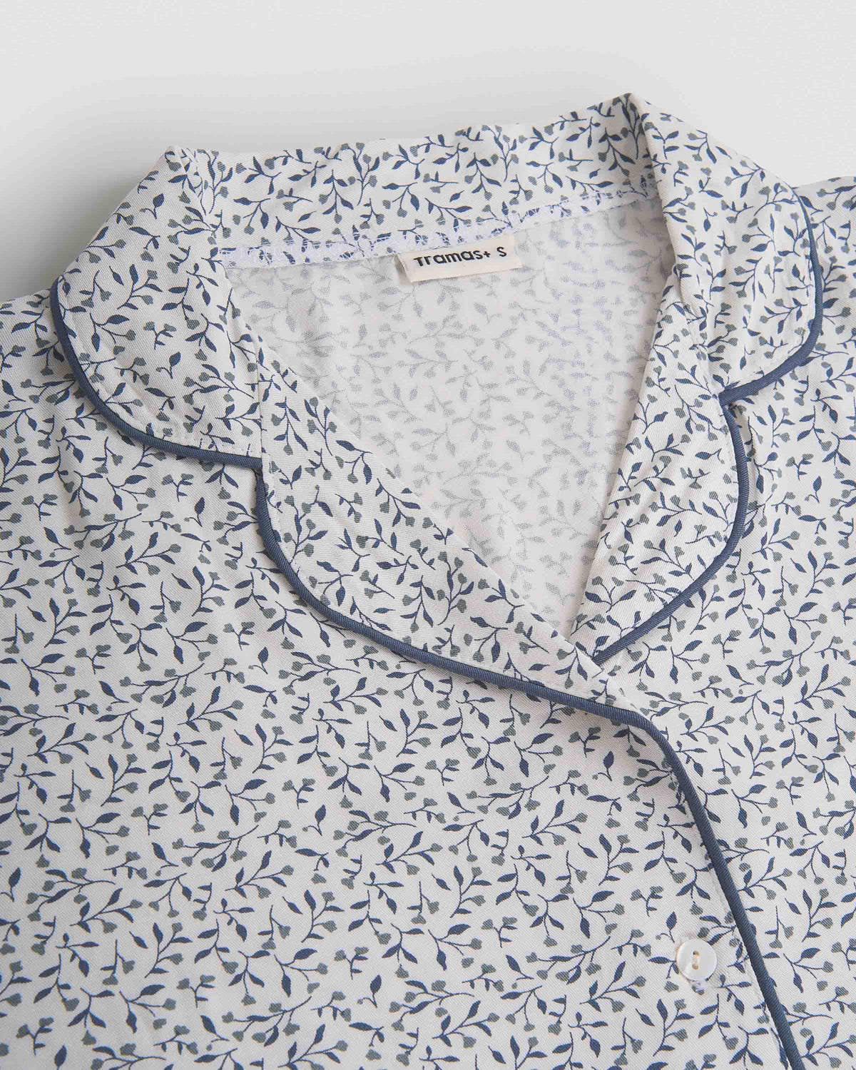 Pijama largo camisero viscosa canale azul verdoso