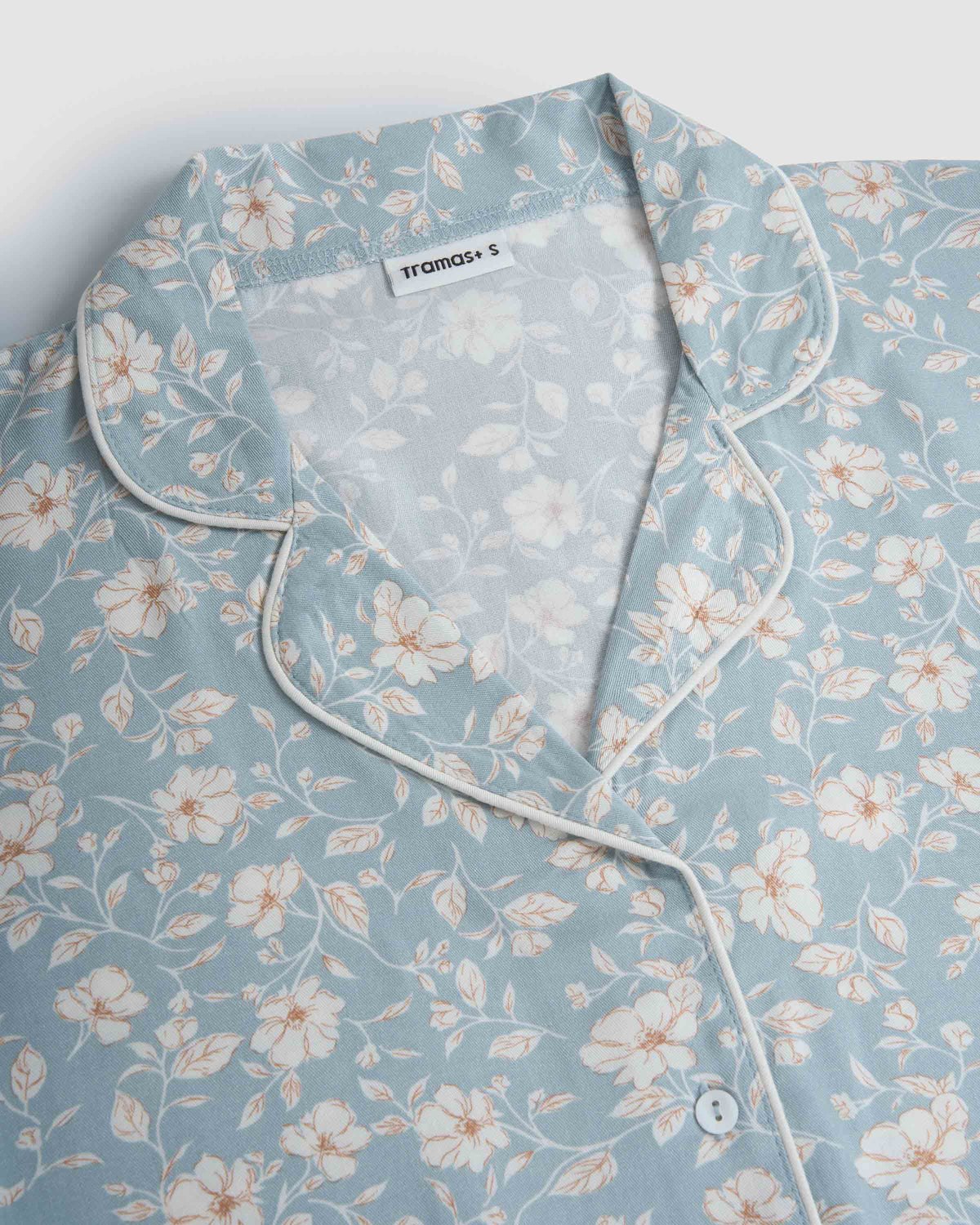 Pijama largo camisero viscosa rich azul verdoso