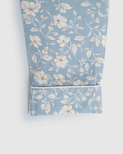Pijama largo camisero viscosa rich azul verdoso