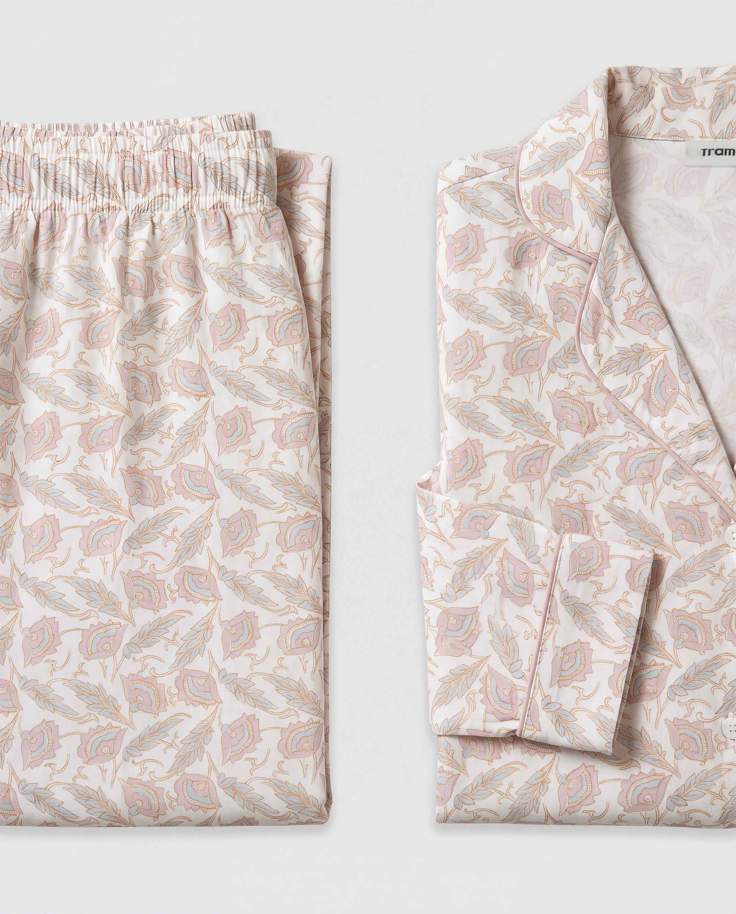 Pijama largo camisero viscosa solta rosa