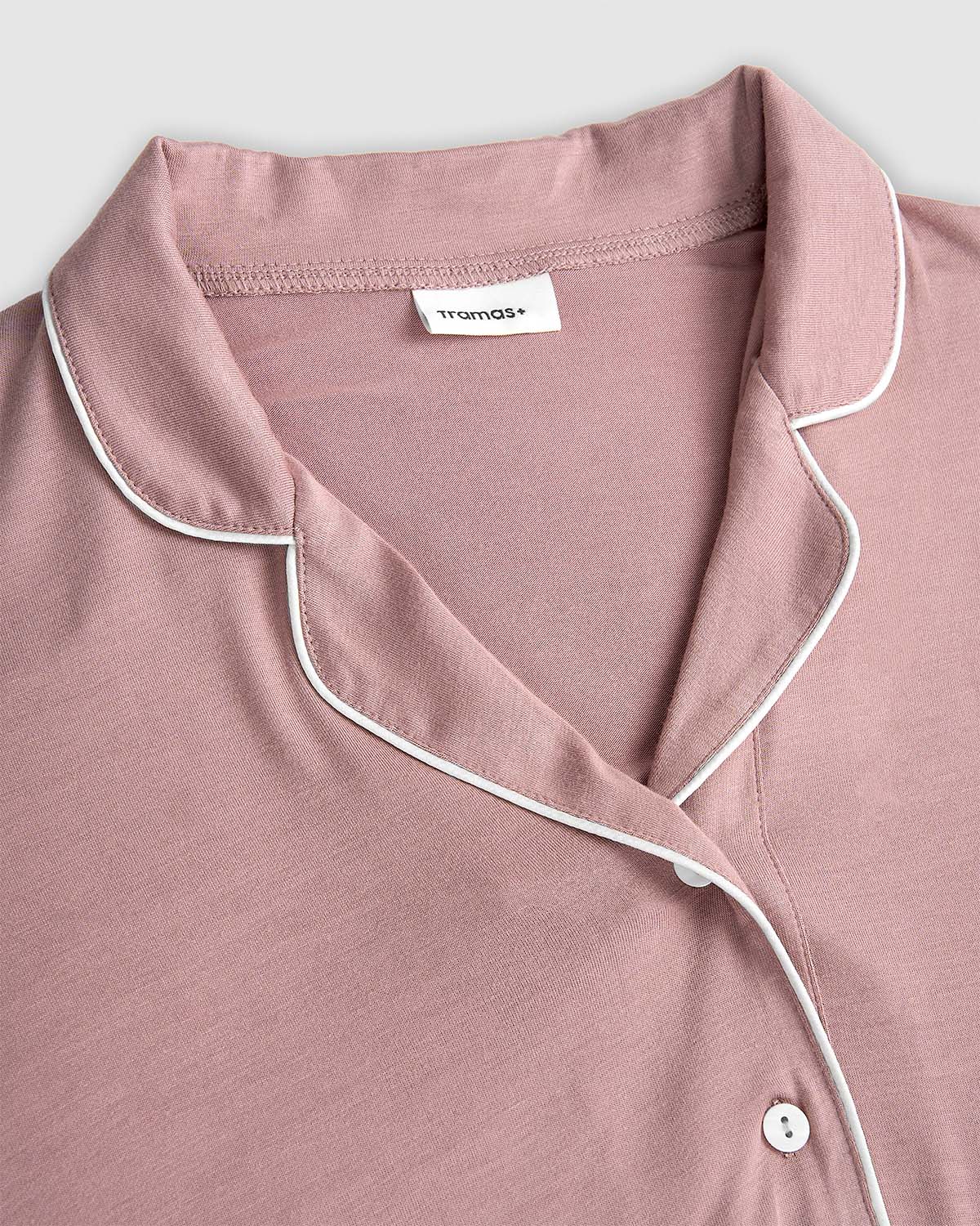 Pijama largo camisero viscosa malva