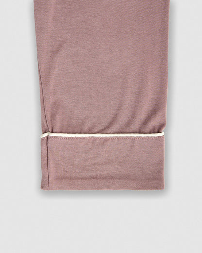 Pijama largo camisero premamá viscosa punto rosa