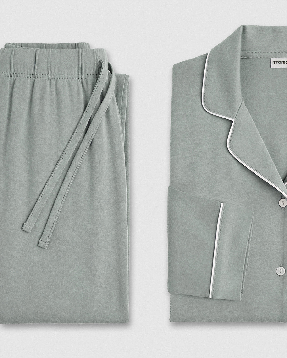 Pyjama-chemise à manches longues en maille viscose pour femme Keike, vert