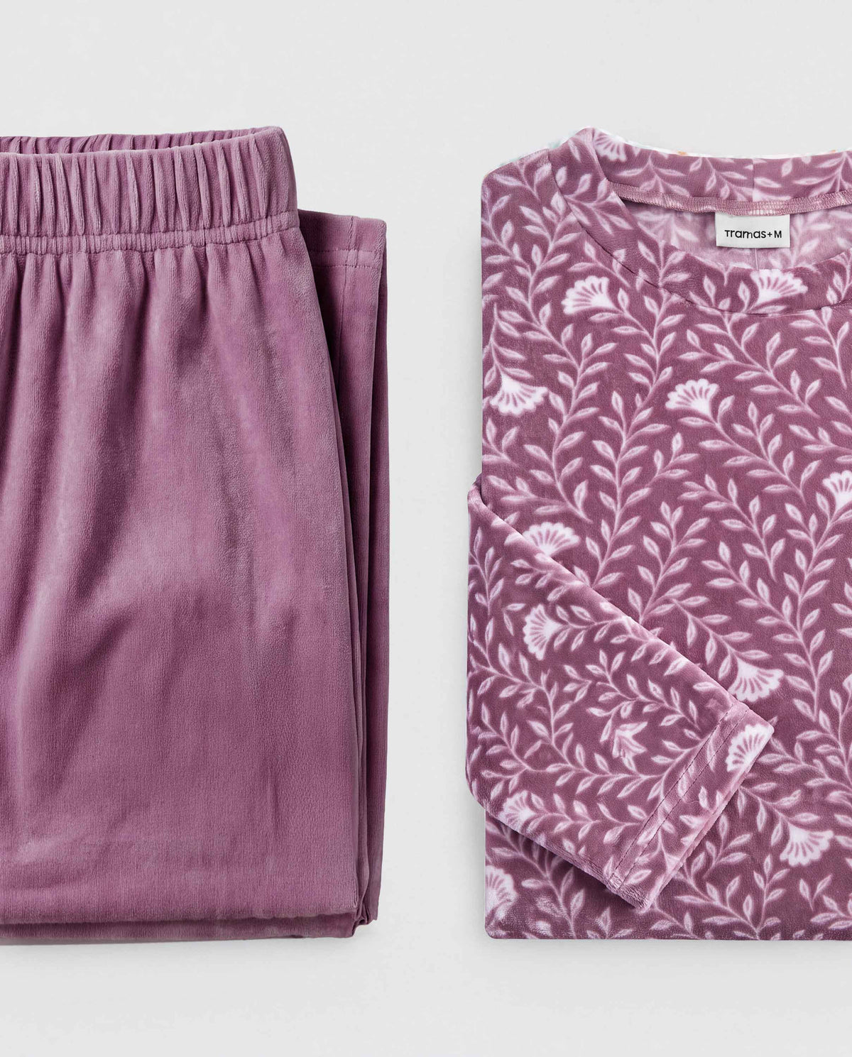 Pijama terciopelo super soft essenza berenjena