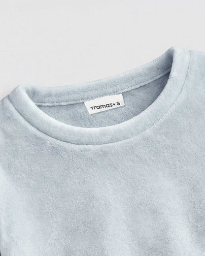 Pyjama en velours uni ultra doux, bleu clair