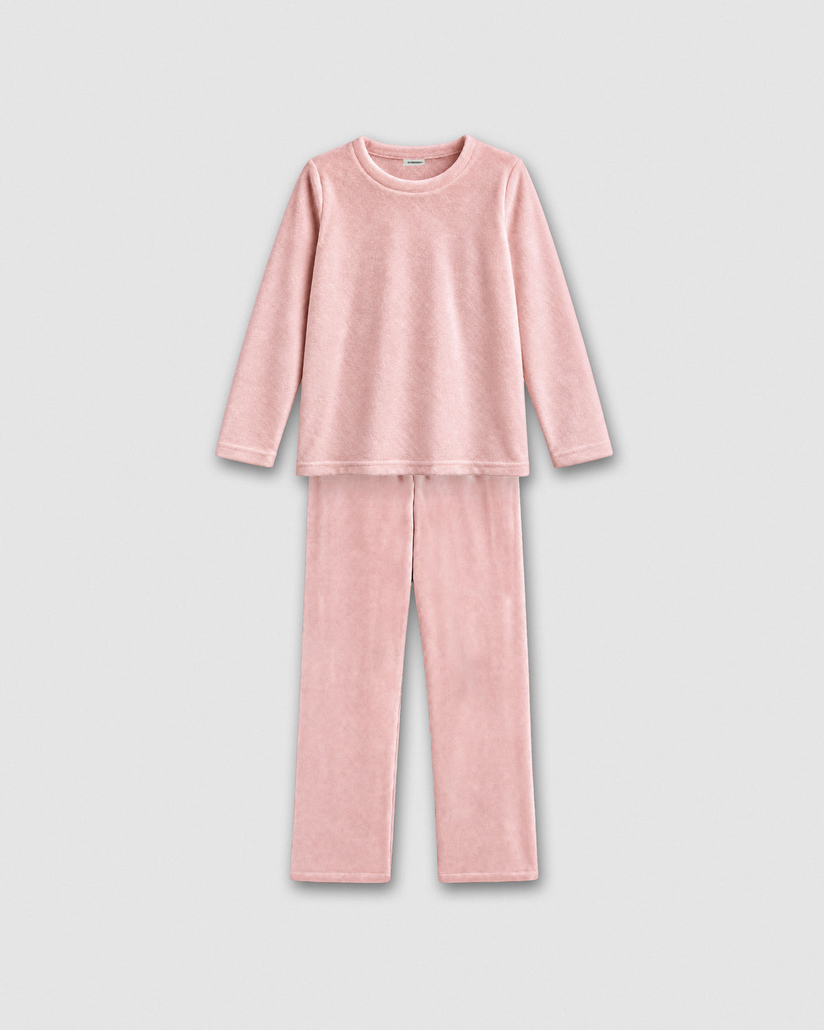 Pijama de veludo super soft liso rosa palo