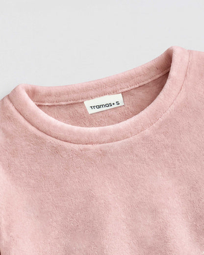 Pijama de veludo super soft liso rosa palo