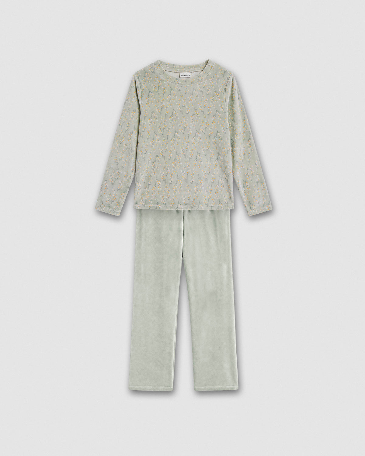Pijama terciopelo super soft jua verde claro