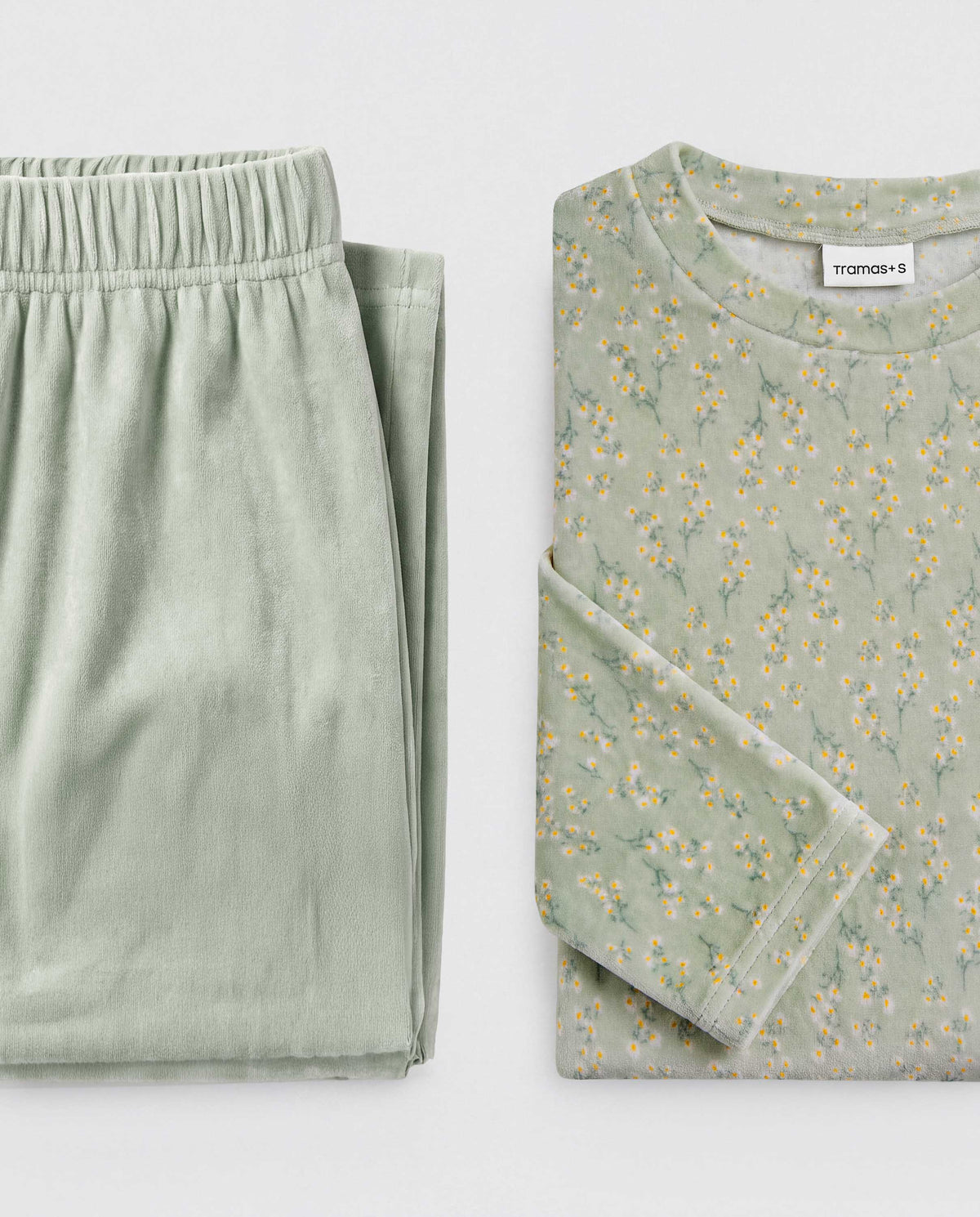 Pijama terciopelo super soft jua verde claro