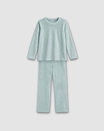 Pijama terciopelo super soft verde tiffany