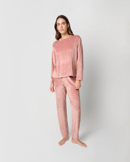 Pijama terciopelo super soft rosette