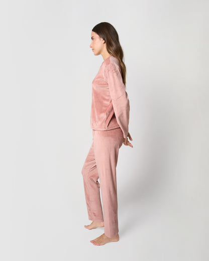 Pijama terciopelo super soft rosette