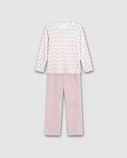 Pijama terciopelo super soft himbra rosa