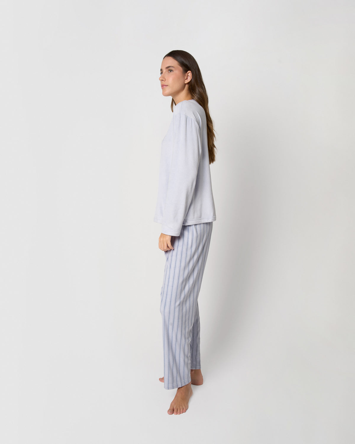 Pijama terciopelo super soft raya auna índigo