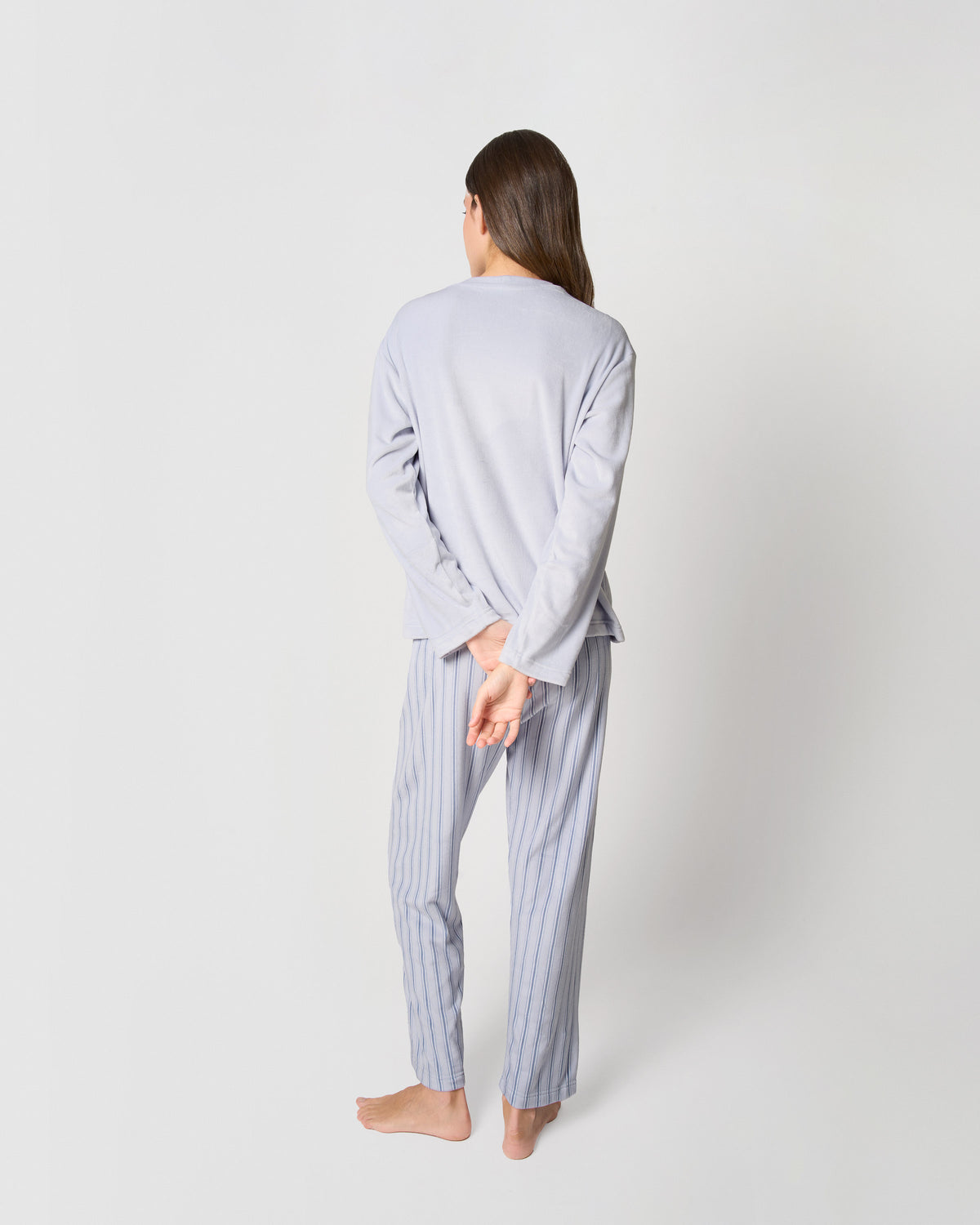 Pijama terciopelo super soft raya auna índigo