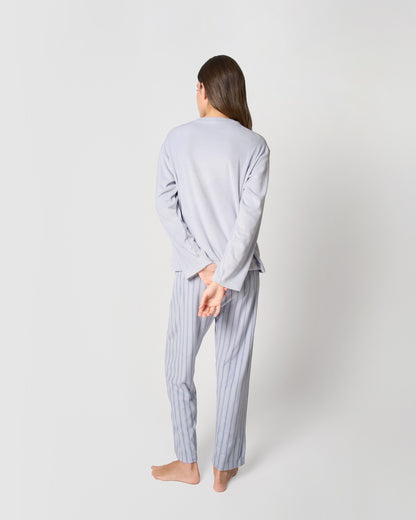 Pijama terciopelo super soft raya auna índigo