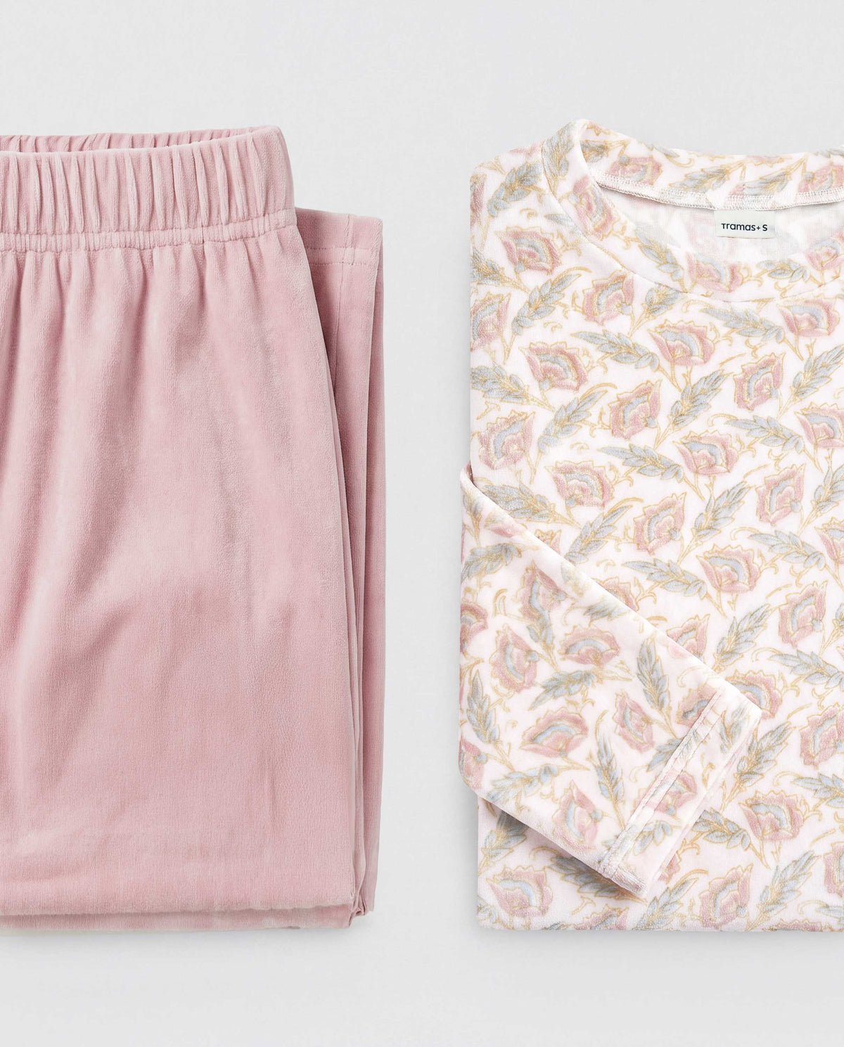 Pijama terciopelo super soft solta rosa