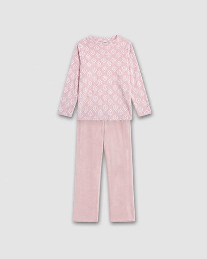 Pijama terciopelo super soft upepo rosa